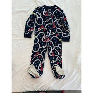 Toddler Joe Boxer Footie Pajamas Navy with Vehicles, Size 3T